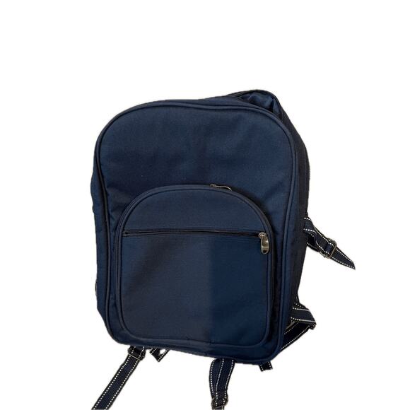 Blue Canvas Polyester Computer Travel Backpack - Picture 1 of 6